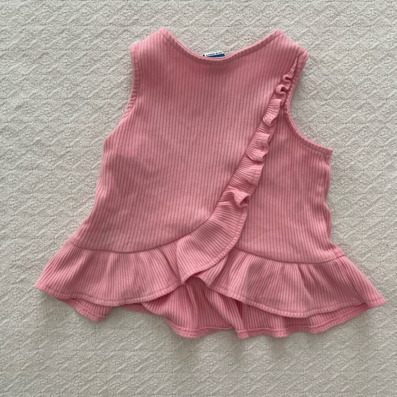 Old Navy Pink Ribbed Matching Sleeveless Set with Ruffled Back - Picture 3 of 6